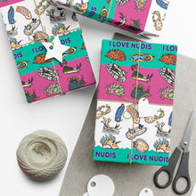 Load image into Gallery viewer, I LOVE NUDIS™ Colorful Nudibranch Collage Recycled Gift Wrapping Paper