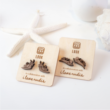 Load image into Gallery viewer, Wood Nudibranch Earring Studs | Collaboration with LookbyLindsay | Anna's Chromodoris and Hooded Nudibranch