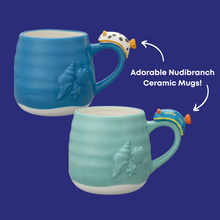 画像をギャラリービューアに読み込む, Nudibranch Ceramic Mug - 2 Species - Spotted White Sea Slug and Anna's Magnificent Sea Slug