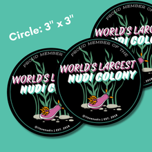 画像をギャラリービューアに読み込む, Proud Member of the World's Largest Nudibranch Colony - Waterproof & Weather-Resistent Bumper, Circle, Oval Stickers