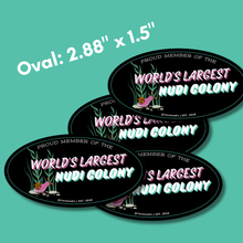 画像をギャラリービューアに読み込む, Proud Member of the World's Largest Nudibranch Colony - Waterproof & Weather-Resistent Bumper, Circle, Oval Stickers