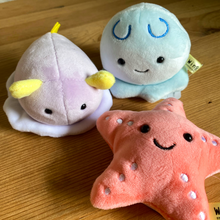 Load image into Gallery viewer, Nudibranch, Moon Jelly, and Sea Star Plushie Bundle