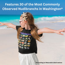 画像をギャラリービューアに読み込む, Nudibranchs of Washington Black Kids Softstyle Tee with Photos & Common/Scientific Names