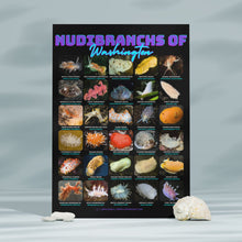 Load image into Gallery viewer, I LOVE NUDIS™ Nudibranchs of Washington Black Poster with Photos & Common/Scientific Names
