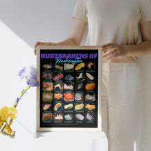 Load image into Gallery viewer, I LOVE NUDIS™ Nudibranchs of Washington Black Poster with Photos & Common/Scientific Names
