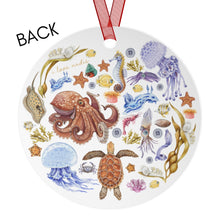 Load image into Gallery viewer, I LOVE NUDIS™ Watercolor Ocean Creatures Metal Ornament