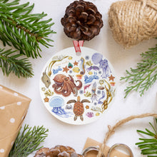 Load image into Gallery viewer, I LOVE NUDIS™ Watercolor Ocean Creatures Metal Ornament