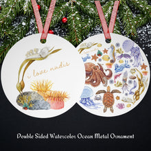 Load image into Gallery viewer, I LOVE NUDIS™ Watercolor Ocean Creatures Metal Ornament