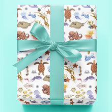 Load image into Gallery viewer, Watercolor Ocean Creatures Recycled Gift Wrapping Paper