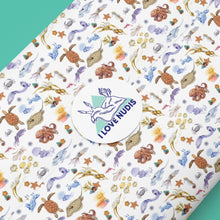 Load image into Gallery viewer, Watercolor Ocean Creatures Recycled Gift Wrapping Paper