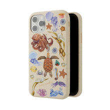 Load image into Gallery viewer, I LOVE NUDIS™ Watercolor Ocean Creatures Biodegradable Phone Case