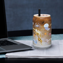 Load image into Gallery viewer, I LOVE NUDIS™ Watercolor Ocean Creatures 16 oz Glass Cup