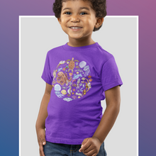 Load image into Gallery viewer, I LOVE NUDIS™ Watercolor Ocean Creatures 100% Cotton Kids Tee