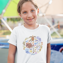 Load image into Gallery viewer, I LOVE NUDIS™ Watercolor Ocean Creatures 100% Cotton Kids Tee