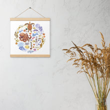 Load image into Gallery viewer, I LOVE NUDIS™ Watercolor Ocean Creatures Poster with Magnetic Hangers