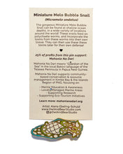 Load image into Gallery viewer, Miniature Melo Bubble Snail (Micromelo undatus) Wildlife Conservation Pin