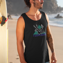画像をギャラリービューアに読み込む, Black I LOVE NUDIS Nudibranch Tank Top on surfer at beach