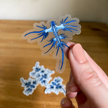 Load image into Gallery viewer, Blue Dragon Nudibranch Stickers Close up