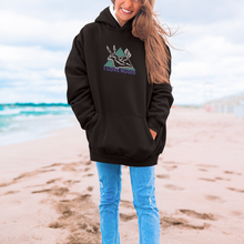 画像をギャラリービューアに読み込む, I LOVE NUDIS Nudibranch Hooded Sweatshirt in Black on female at beach