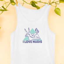 Load image into Gallery viewer, White I LOVE NUDIS Nudibranch Tank Top