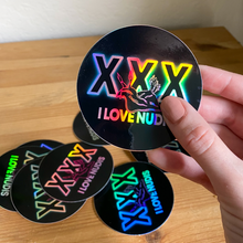 Load image into Gallery viewer, XXX ILOVENUDIS Holographic Nudibranch Sticker Close Up