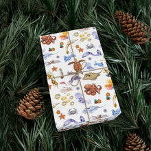 Load image into Gallery viewer, Watercolor Ocean Creatures Recycled Gift Wrapping Paper
