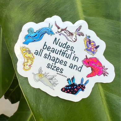 Beautiful in All Shapes & Sizes Body-Positive Nudibranch Waterproof Stickers
