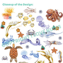 画像をギャラリービューアに読み込む, Watercolor Ocean Creatures Recycled Gift Wrapping Paper
