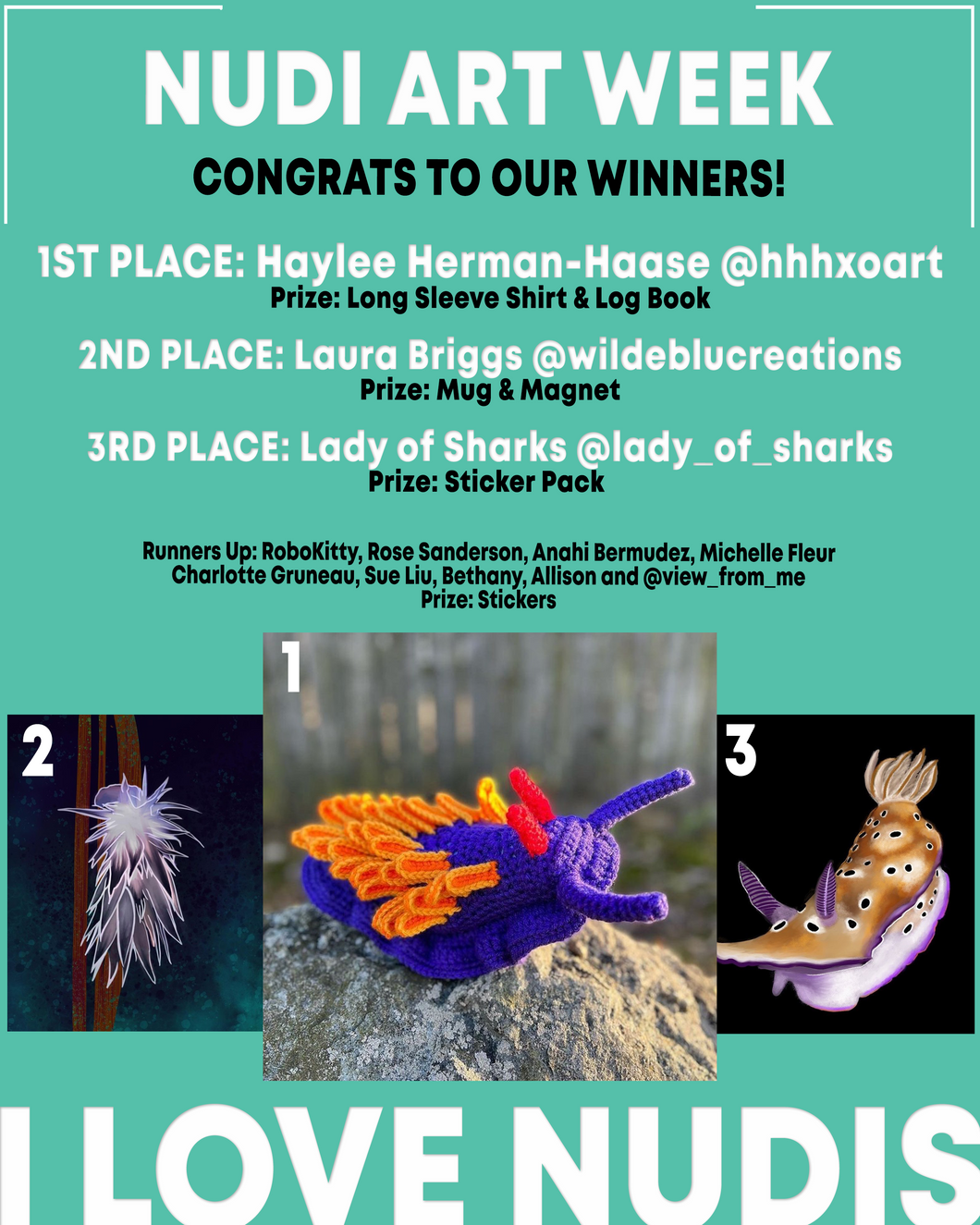 Nudibranch Art Week Winners