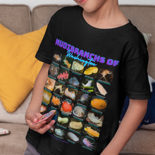 Load image into Gallery viewer, Nudibranchs of Washington Black Kids Softstyle Tee with Photos &amp; Common/Scientific Names
