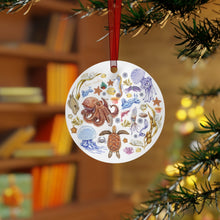 Load image into Gallery viewer, I LOVE NUDIS™ Watercolor Ocean Creatures Metal Ornament
