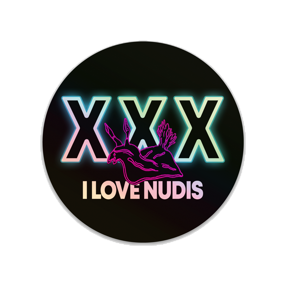 XXX I LOVE NUDIS™ Holographic Nudibranch Sticker