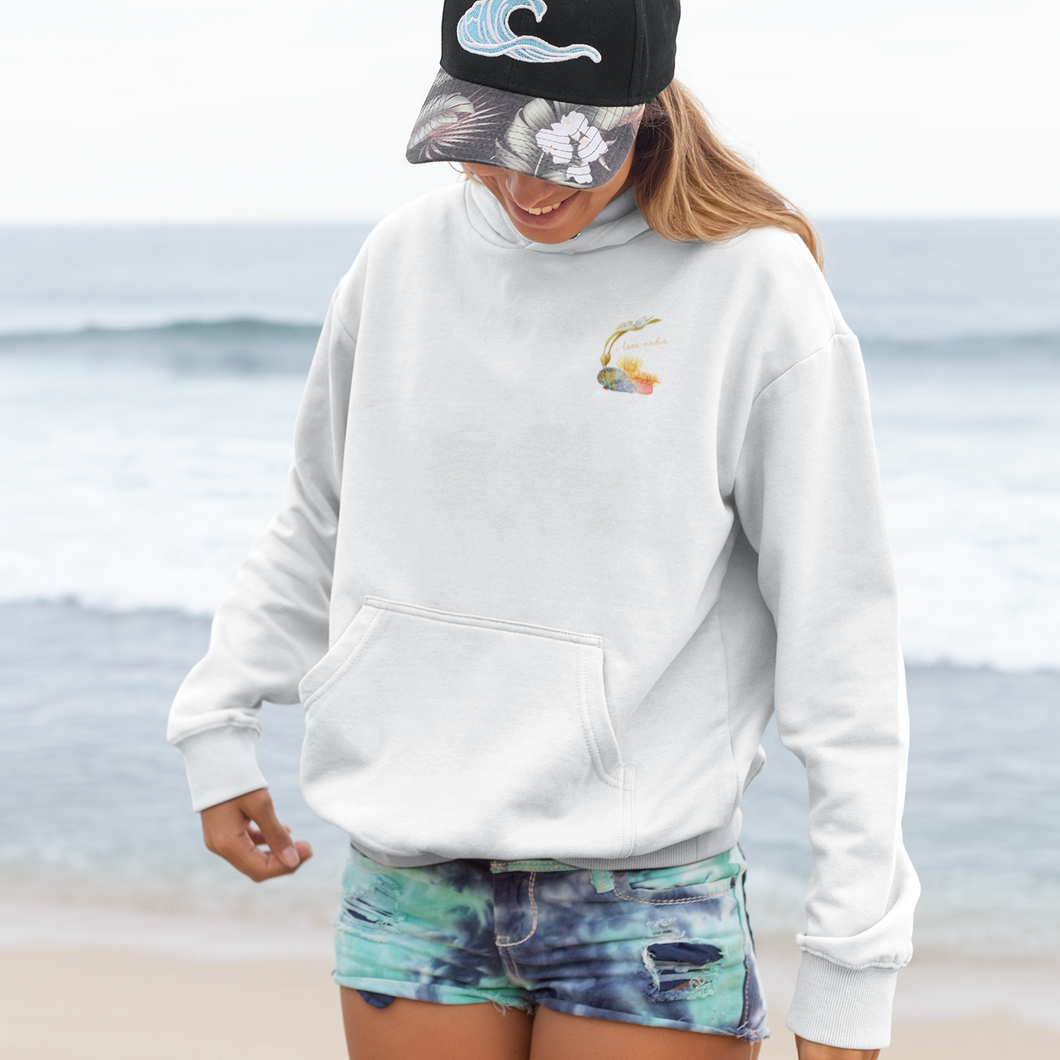 I LOVE NUDIS™ Watercolor Ocean Creatures Hooded Sweatshirt
