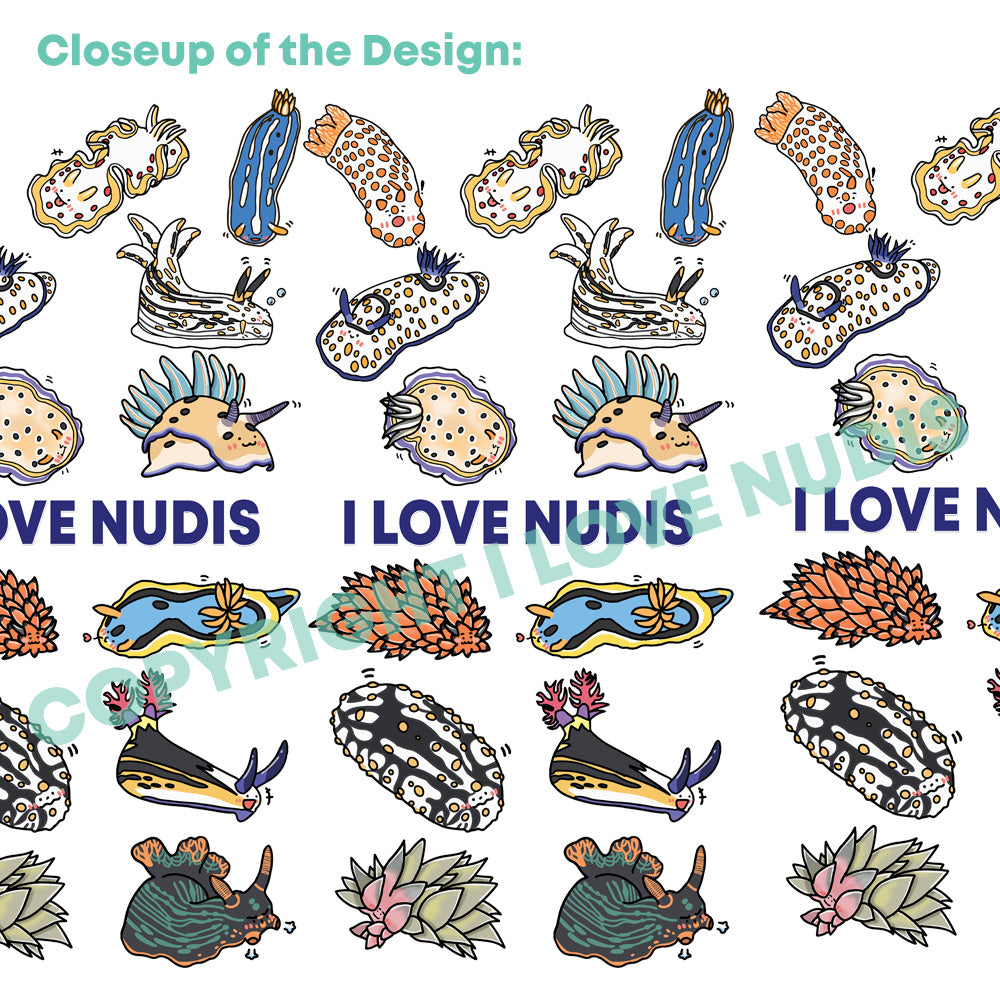 I LOVE NUDIS™ Watercolor Ocean Creatures Recycled Gift Wrapping Paper
