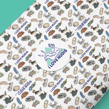Load image into Gallery viewer, I LOVE NUDIS™ White Nudibranch Collage Recycled Gift Wrapping Paper
