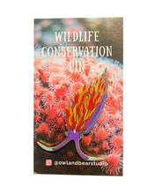 Load image into Gallery viewer, Spanish Shawl Nudibranch (Flabellinopsis iodinea) Wildlife Conservation Pin
