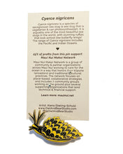 Load image into Gallery viewer, Cyerce nigricans sea slug conservation enamel pin
