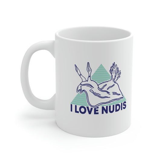 I LOVE NUDIS™ Nudibranch Ceramic Mug - White