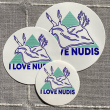 画像をギャラリービューアに読み込む, I LOVE NUDIS Logo Nudibranch Stickers
