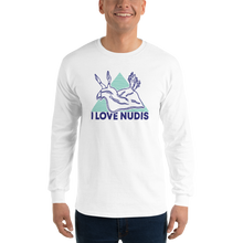 Load image into Gallery viewer, White I LOVE NUDIS Long Sleeve Shirt
