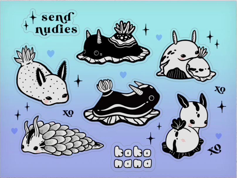 Send Nudies Kokonana Nudibranch Sticker Sheet