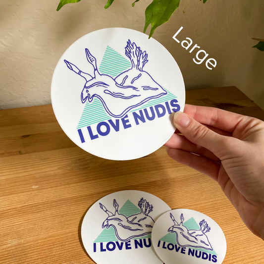 I LOVE NUDIS Logo Nudibranch Stickers